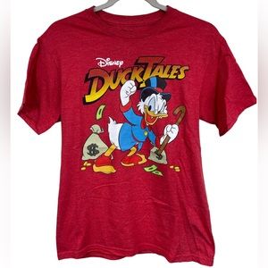 Disney 🦆💰Scrooge McDuck Money Bags Red Duck Tales Crewneck Shirt - S